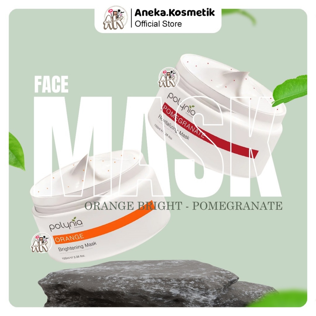 Jual POLYNIA FACE MASK 100ML SERIES ( ORANGE BRIGHT / POMEGRANATE ...