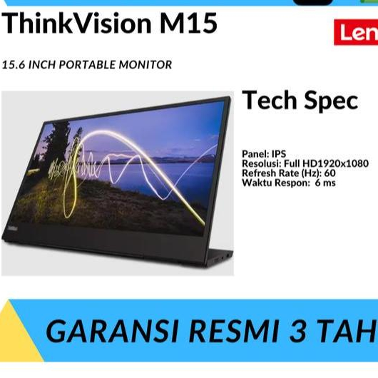 Jual Monitor Portable Lenovo ThinkVision M15 15,6