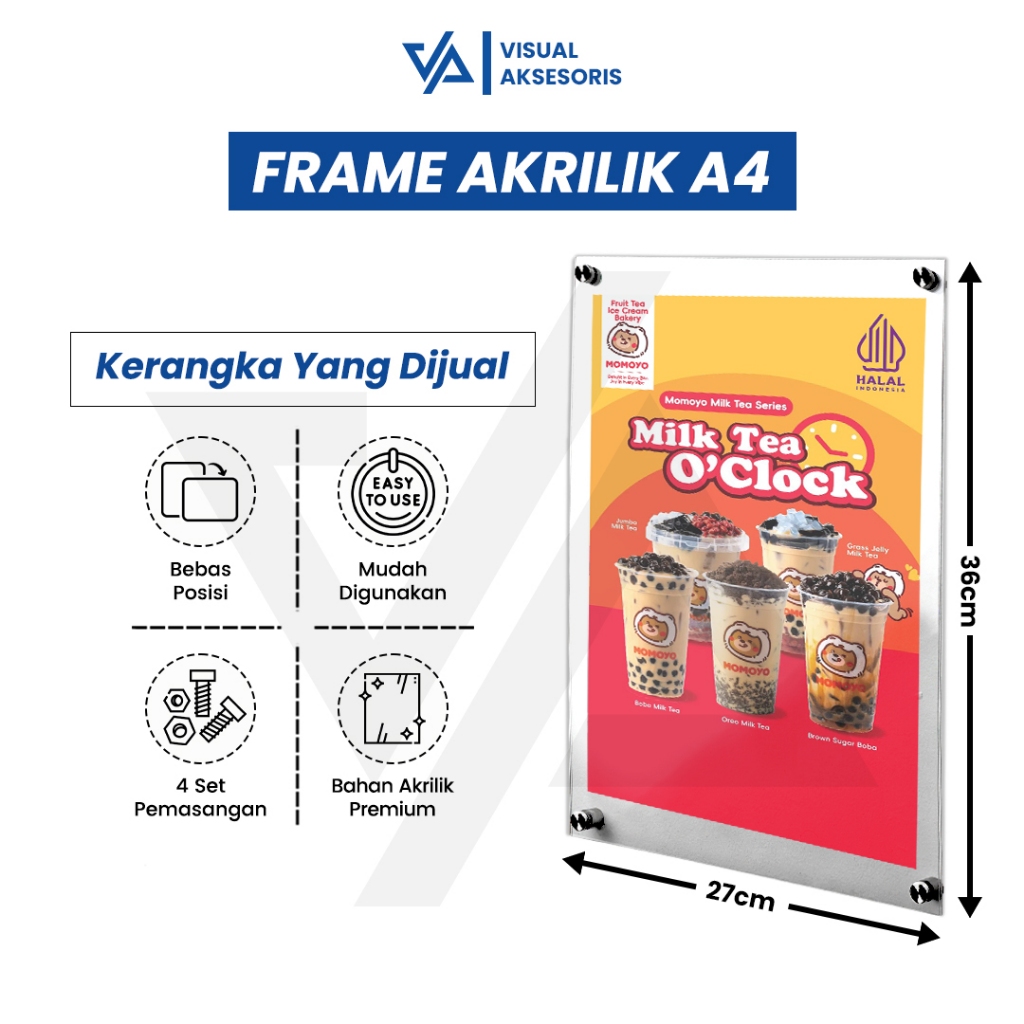 Jual Frame Dinding Akrilik A4 | Bingkai Poster Dinding | Frame Display ...