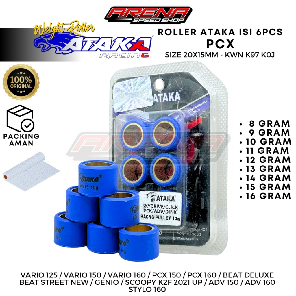 Jual ATAKA Racing Weight Roller PCX isi 6 pcs - Roller Vario 125 150 ...