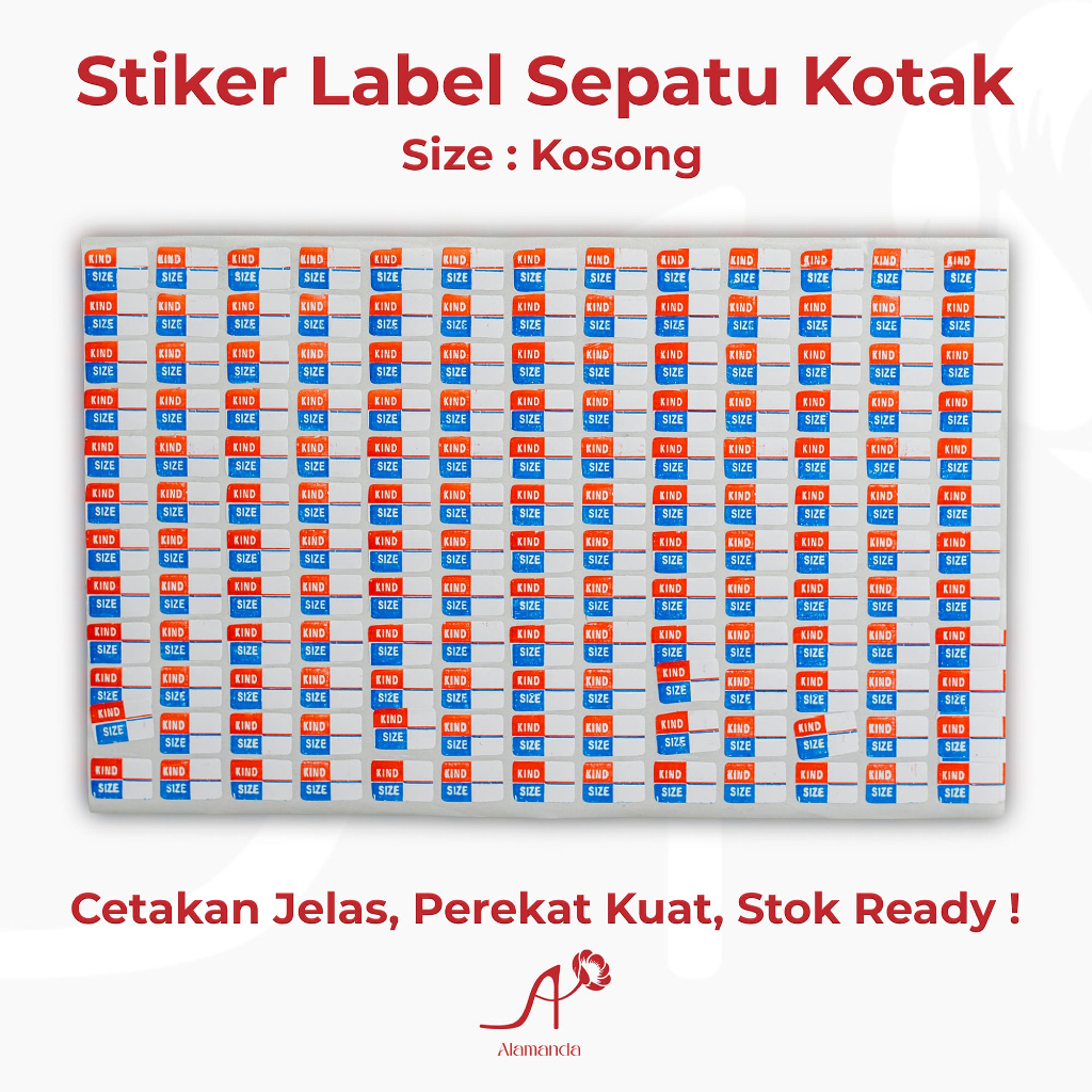 Jual Tempelan Stiker Label Nomor Ukuran Kosong Warna Sepatu Sandal ...