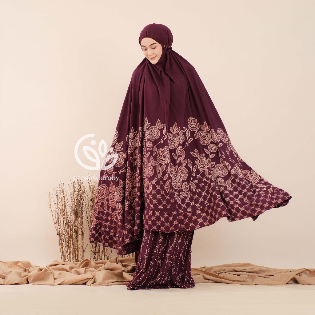 Jual Mukena Shakila Rayon Premium Jumbo Setelan Atasan Bawahan Batik ...