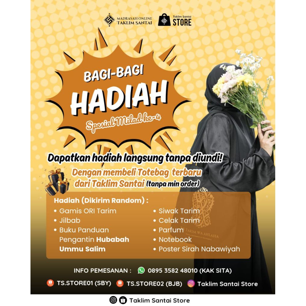 Jual Totebag Terompah Ya Tarim wa Ahlaha/ Love Ya Tarim wa Ahlaha ...