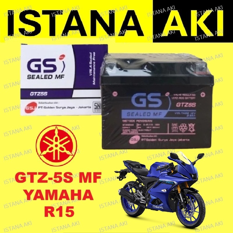 Jual Aki Motor Yamaha R15 Accu Kering Aki Kering MF GTZ5S | Shopee ...