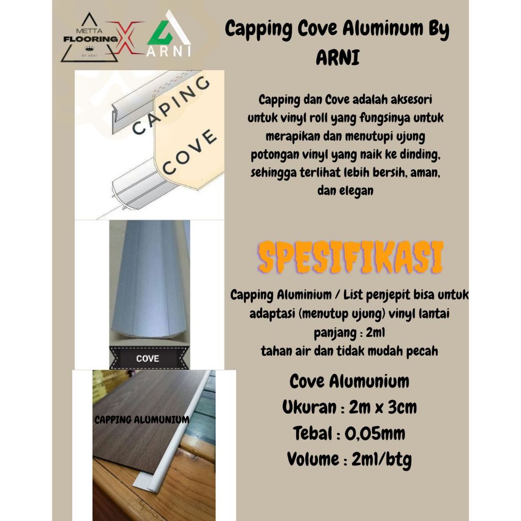 Jual List Aksesori Capping AL Dan Cove AL Panjang 2 meter per batang ...