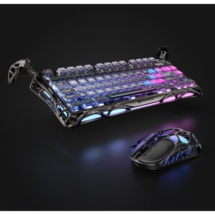 GravaStar Ultimate Gaming Set K1 Pro Cyberpunk + X Pro Mouse + Mouse / Rest Pad