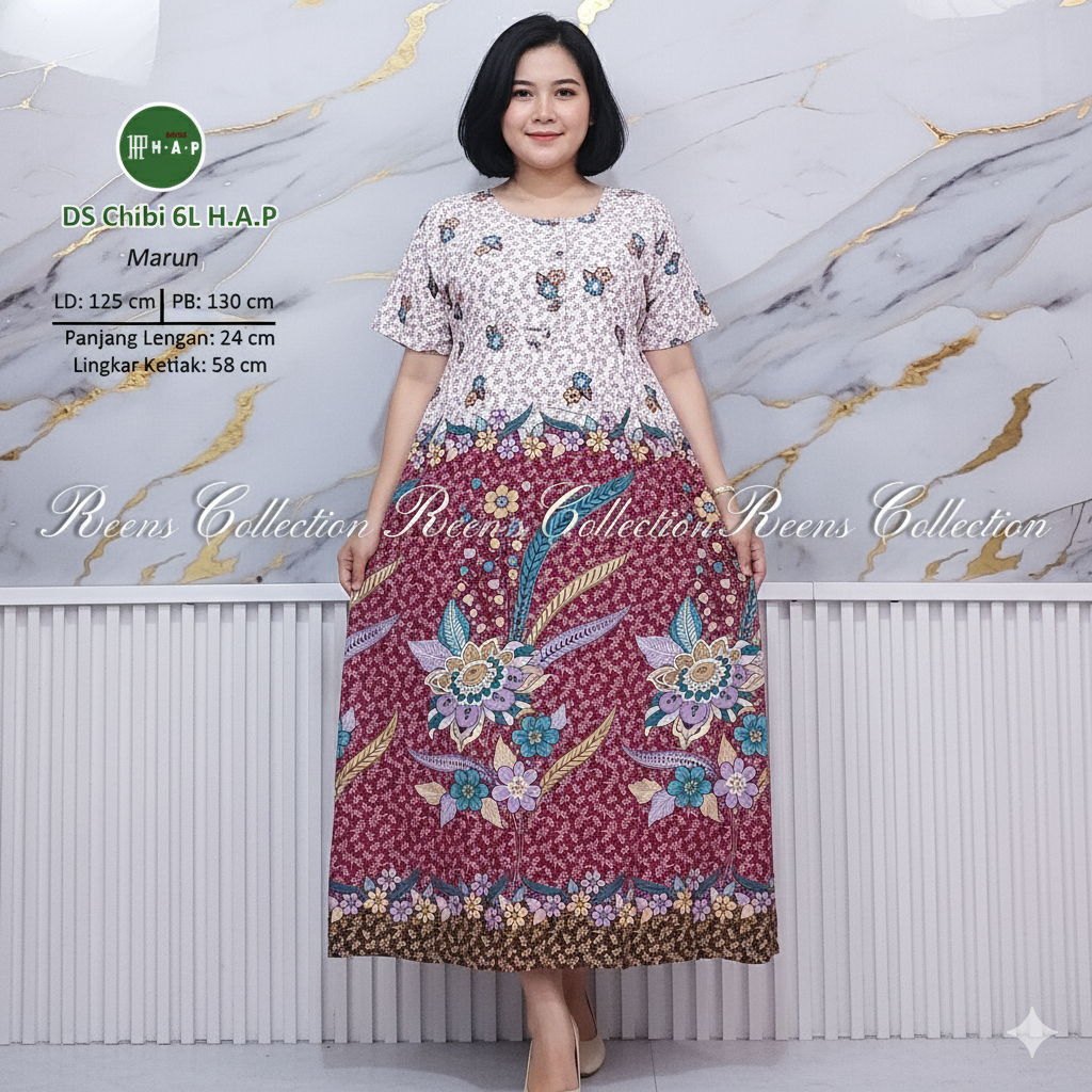 Jual Daster Chibi Jumbo 6L Batik H.A.P LD 120 cm | Daster Panjang ...