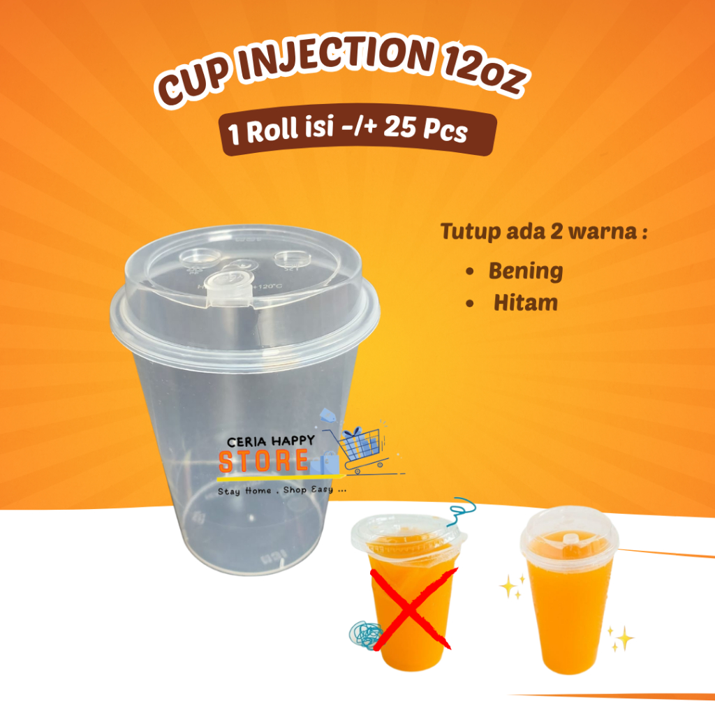 Jual CERIA - Cup PP Injection 360ml 12oz Flat l Gelas Plastik Boba ...