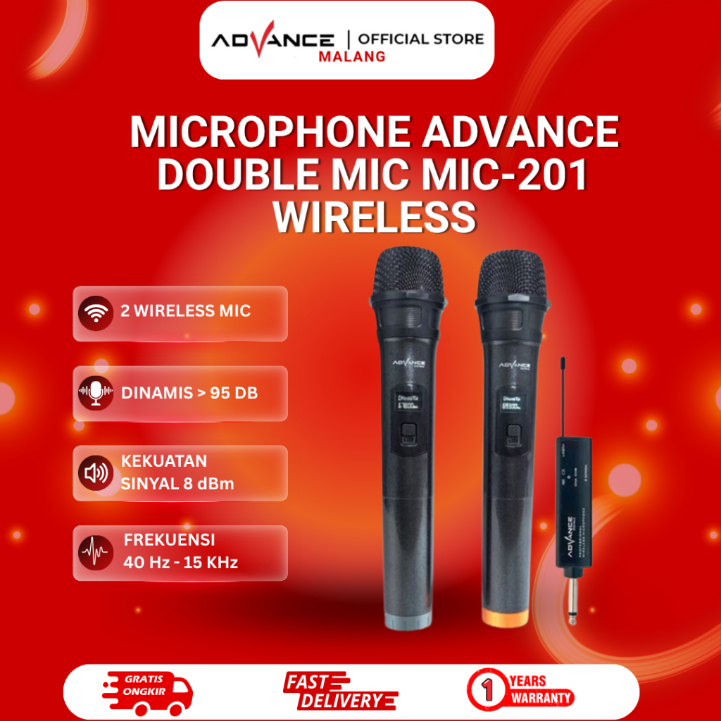 Jual Microphone Advance Double Mic Mic-201 Wireless | Shopee Indonesia