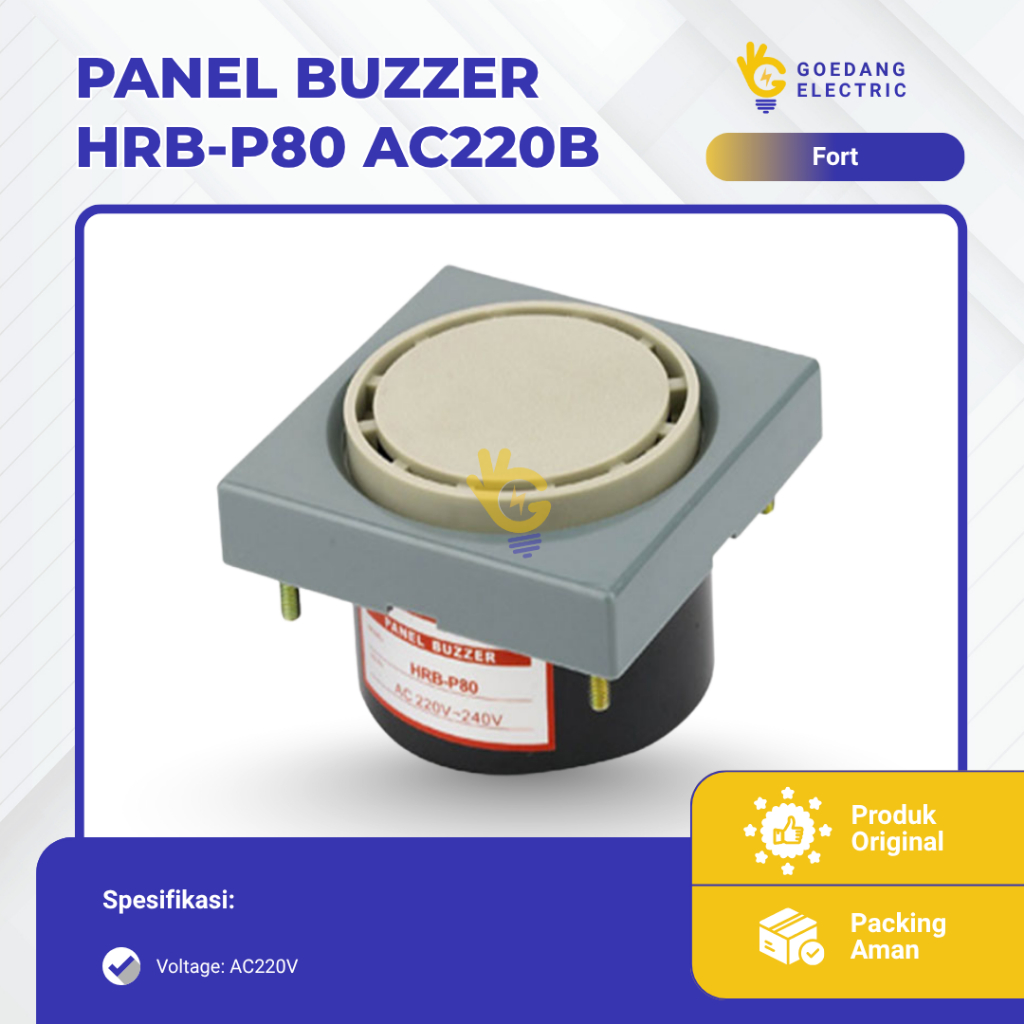 Jual Buzzer Panel FORT HRB-P80 Indikator Signal Warning AC 220V Suara ...