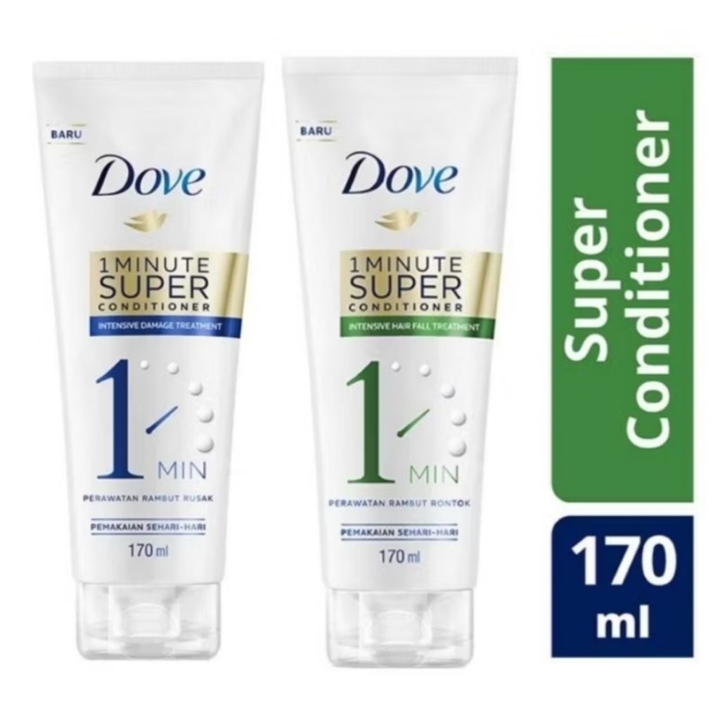 Jual Dove 1 Minute Super Conditioner Pelembab Rambut Halus 170g ...