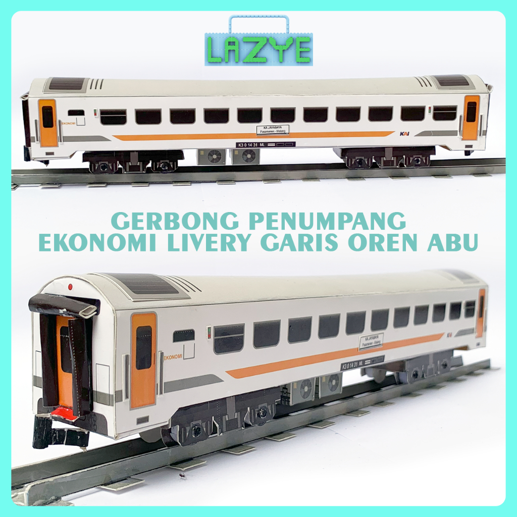 Jual Lazye Miniatur Gerbong Kereta Penumpang Ekonomi K3 Kai Livery