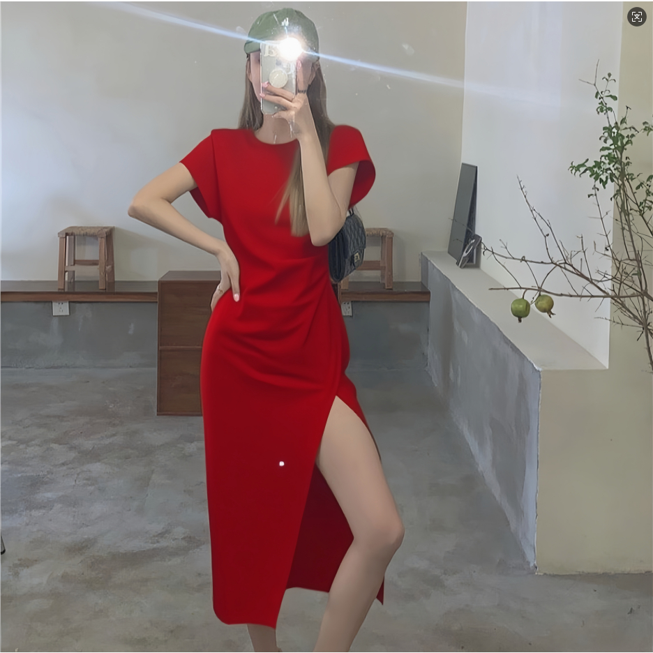 Jual MISS EMITA Baju Summer Dress Merah Natal Elegan Premium Midi Dress  Wanita Kekinian Model Terbaru 2025 Korean Style Dress Pesta Mewah Elegan  Lengan Pendek | Shopee Indonesia
