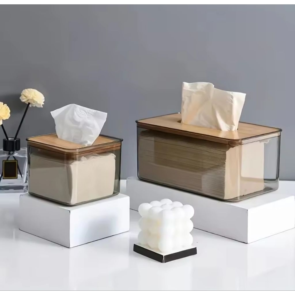 Jual Tempat Tissue Transparan Nordic Kotak Tisu Estetik Minimalis Tutup ...