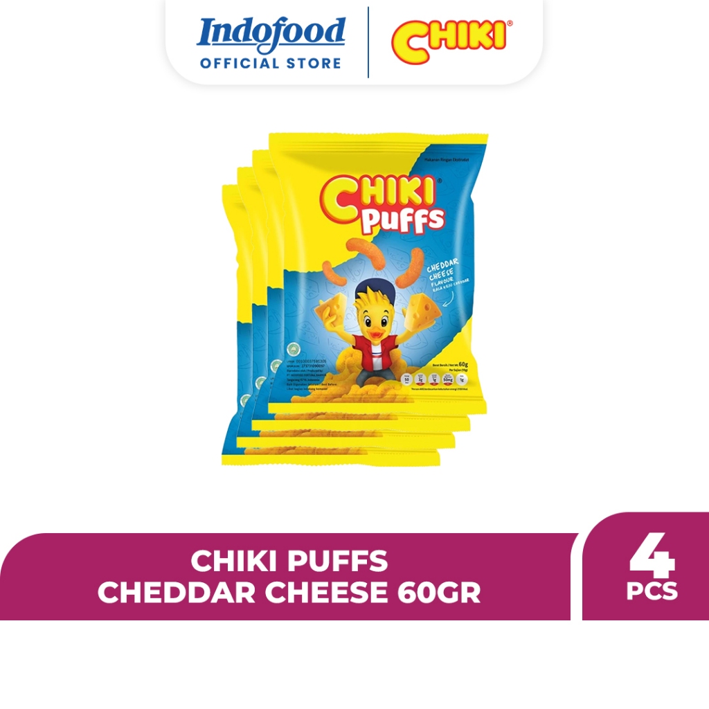 Jual 4 PCS - Chiki Puffs Cheddar Cheese 60 Gr | Shopee Indonesia