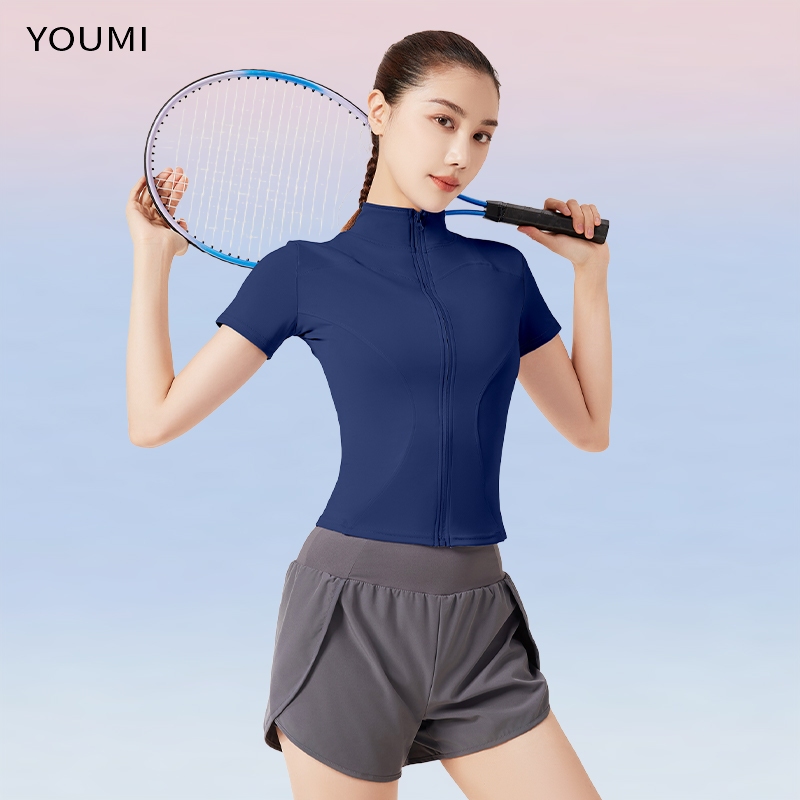 YOUMI YM128 Jaket Zipper Lengan Pendek - Jaket Olahraga Wanita Youmi foto 7