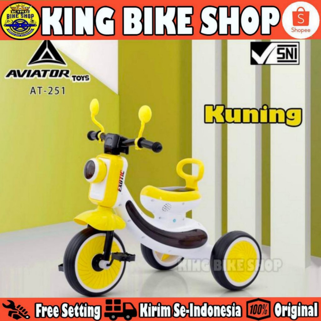 Jual Sepeda Roda Tiga AVIATOR AT-251 AT 251 Tricycle Anak Ada Music ...