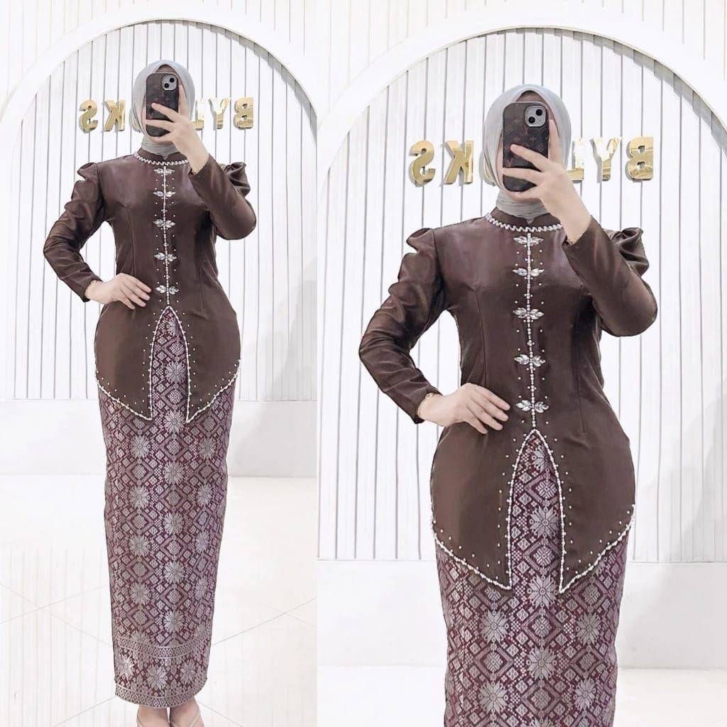 Jual Alana One Set Baju Kurung Melayu Rok Songket Modern | Atasan Baju ...