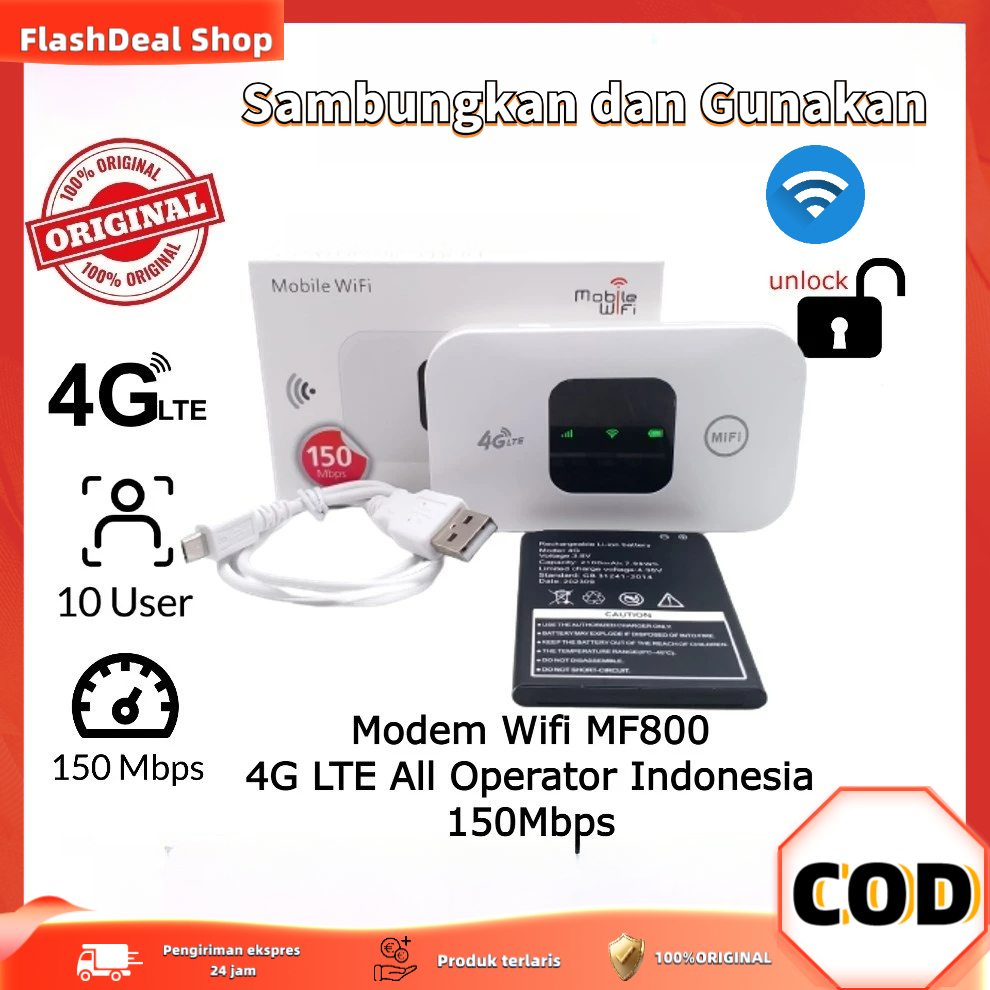 Jual 【COD】Mifi Modem Wifi 4G Unlock Operator Perdana Telkomsel 150 Mbps ...