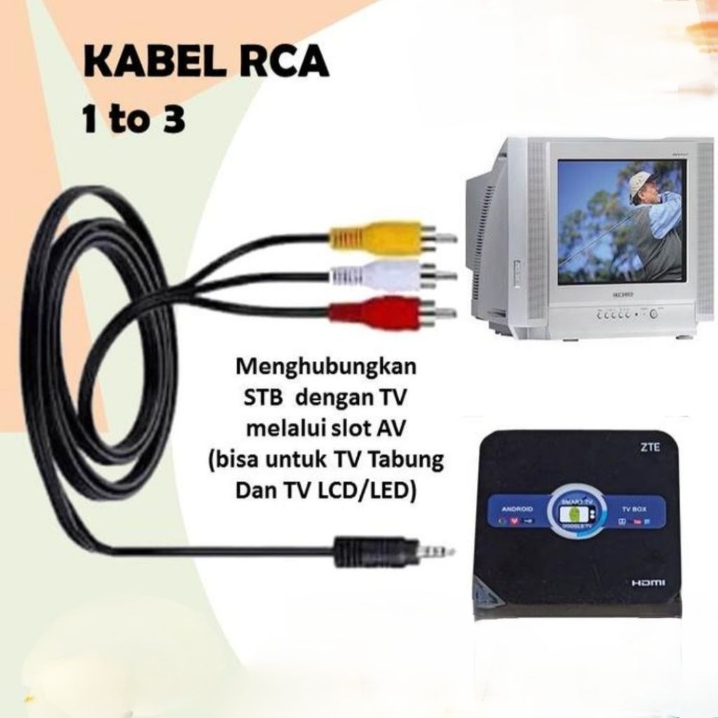 Jual Kabel rca android box 1 to 3 kabel penghubung dari set top box ...