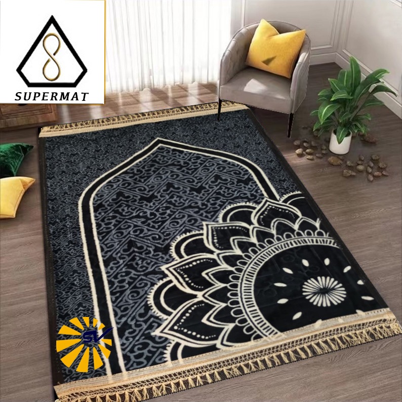 (SV) Sajadah Kiswah Turki Tebal 10 Mm Premium Anti Slip DEWASA (Uk. 70 x 110 Cm)
