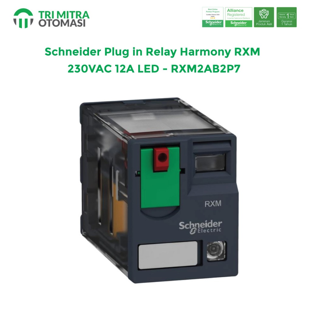 Jual Schneider Plug in Relay Harmony RXM 230VAC 12A LED - RXM2AB2P7 ...