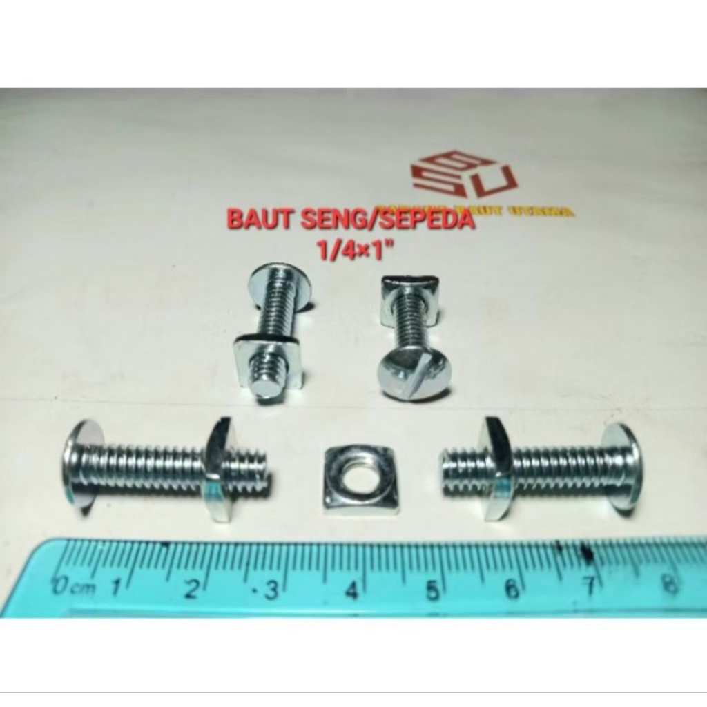 Jual 10 set Baut seng / Sepeda 1/4×1 inchi 2,5cm | Shopee Indonesia