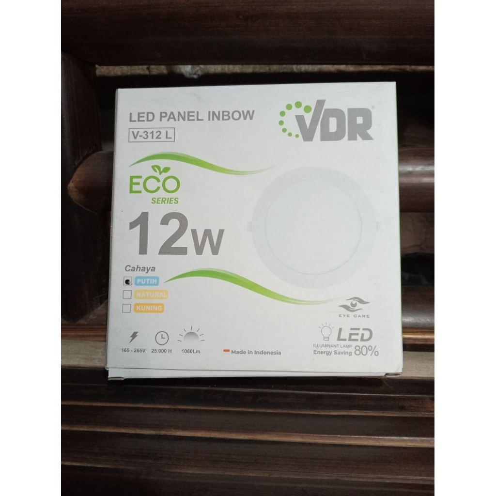 Jual lampu 12 wat vdr LED panel inbow bulat putih tanam dalam downlight ...