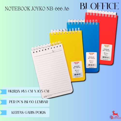 Jual Notebook A6 Joyko NB-666 - Buku Tulis Mini 60 Lembar - Kertas ...