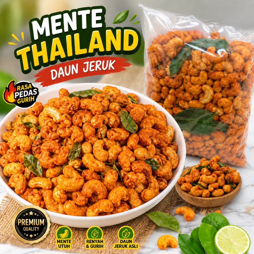 Jual 250gr(1/4kg) Kacang Mete Thailand Daun Jeruk/ Mede Mente Matang ...