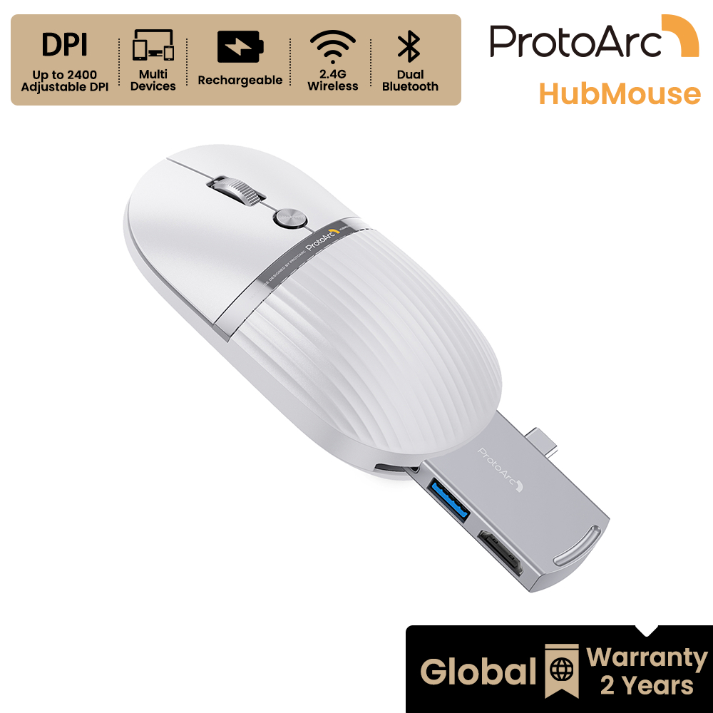 Jual ProtoArc Hubmouse Mouse Dual Bluetooth + USB C Built-in Hub 2-in-1 ...