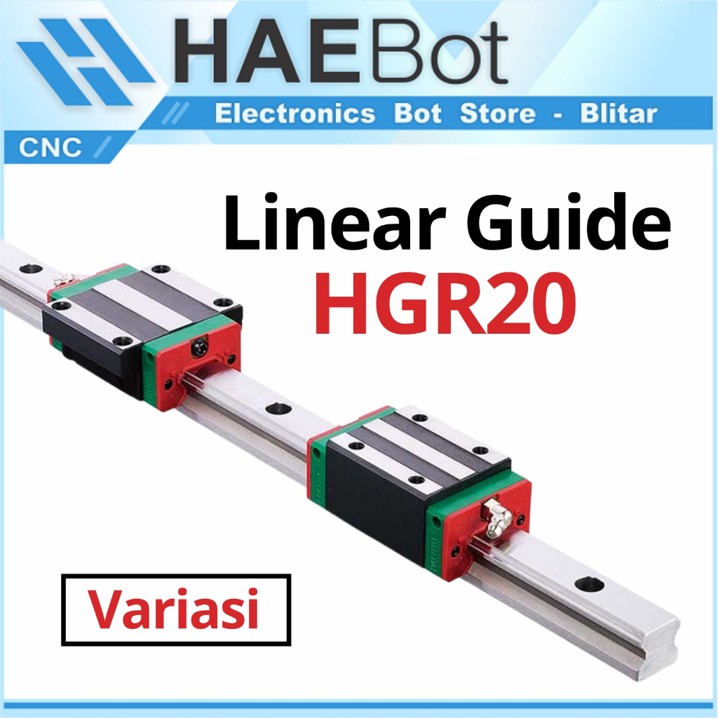 Jual [HAEBOT] Linear Guide Rail HGR20 20mm 300cm 3000mm Bearing Block ...