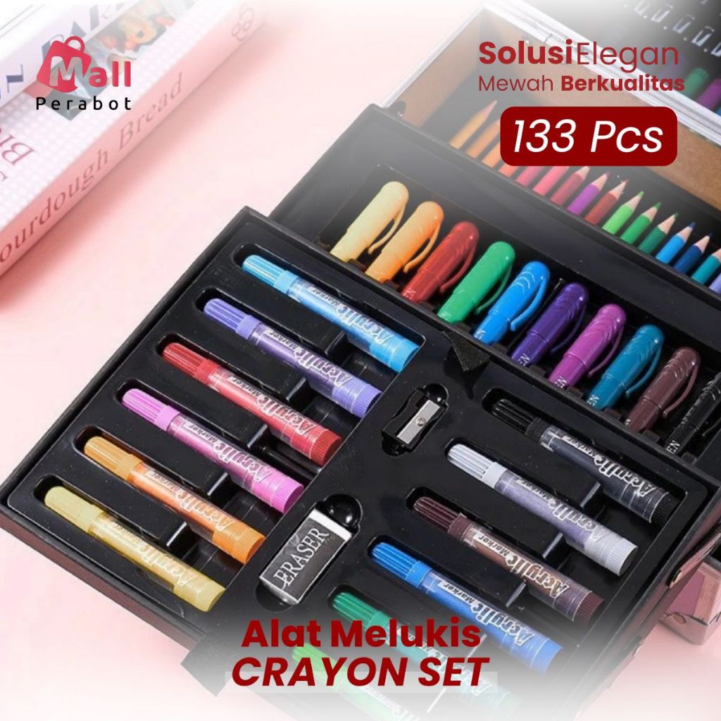 Jual Istanawanitaa | Alat Lukis Anak Set 128 - 133 Pcs Koper Box Mewah ...