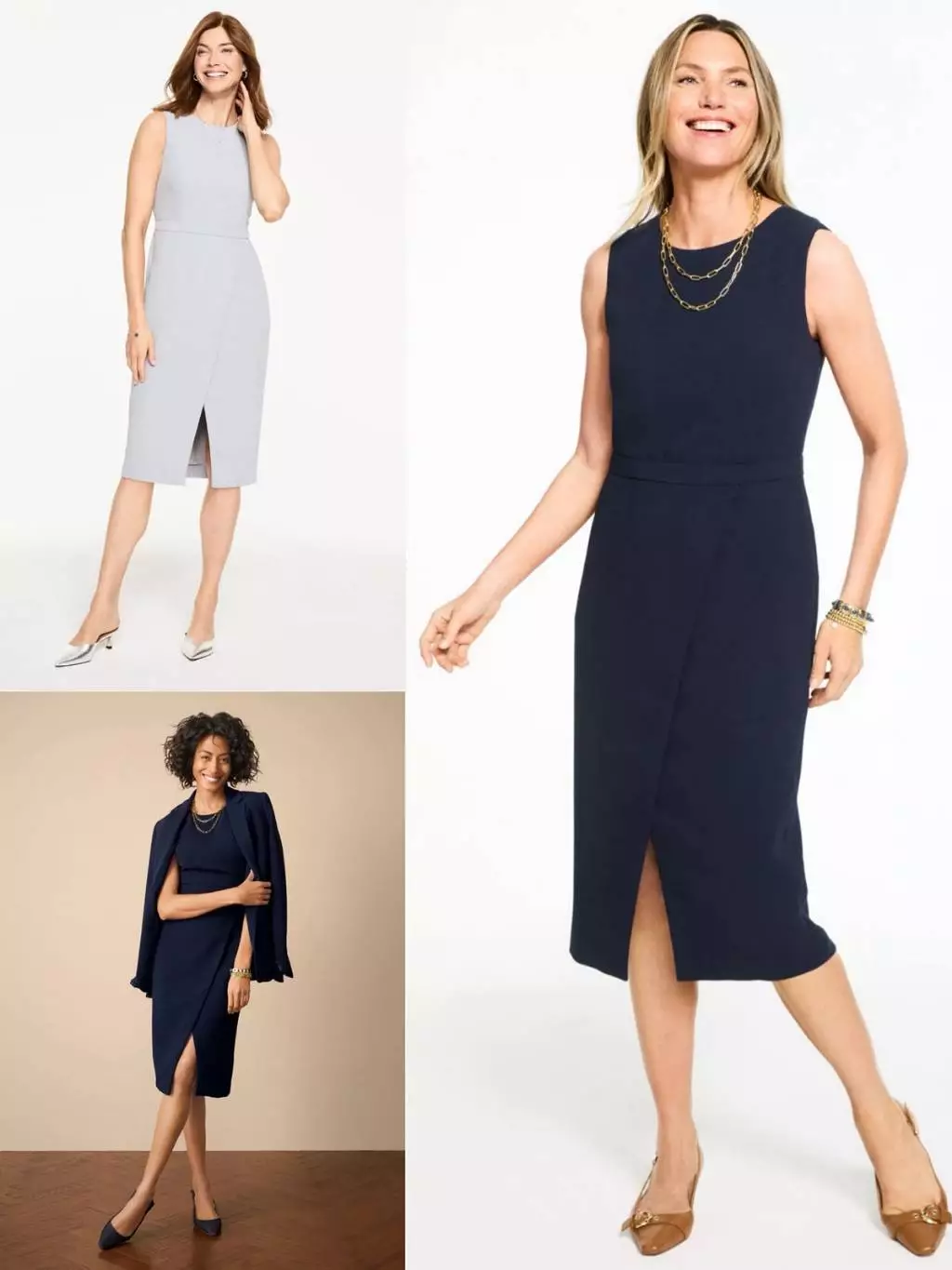 Midi Dress Wanita TLB Polished Crepe Sheath Dress - 2774