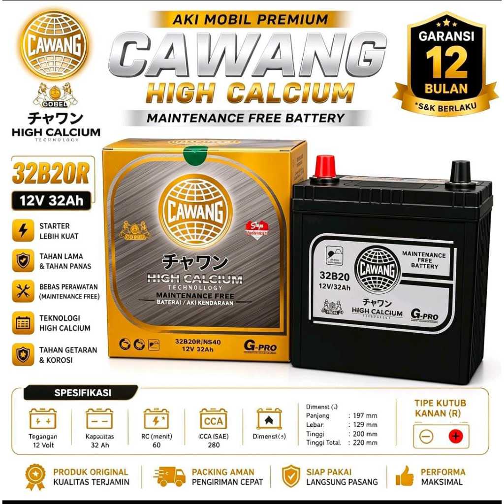 Aki  Avanza AKI MOBIL Kering CAWANG NS40 32B20R AKI MOBIL XENIA AVANZA GRANDMAX