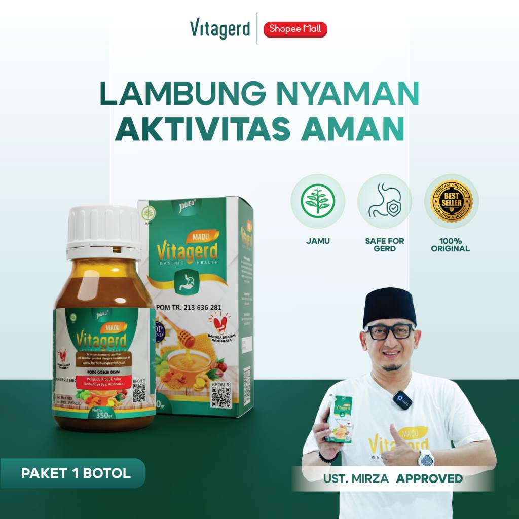 VITAGERD - Madu Herbal Mengatasi GERD Asam Lambun Perut Kembung Sakit Dada Dan Ulu Hati