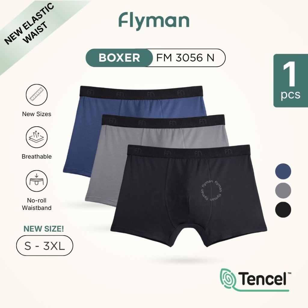 Jual Flyman Celana Dalam Boxer Pria Tencel 1 pcs New FM 3056 | Shopee ...