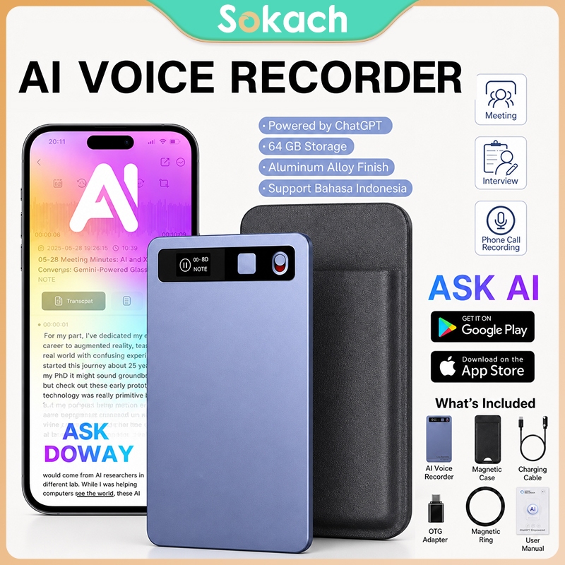 AI Voice Recorder Empowered by ChatGPT Support Bahasa Indonesia untuk Record, Transcript, Summary, Mind Map HSL
