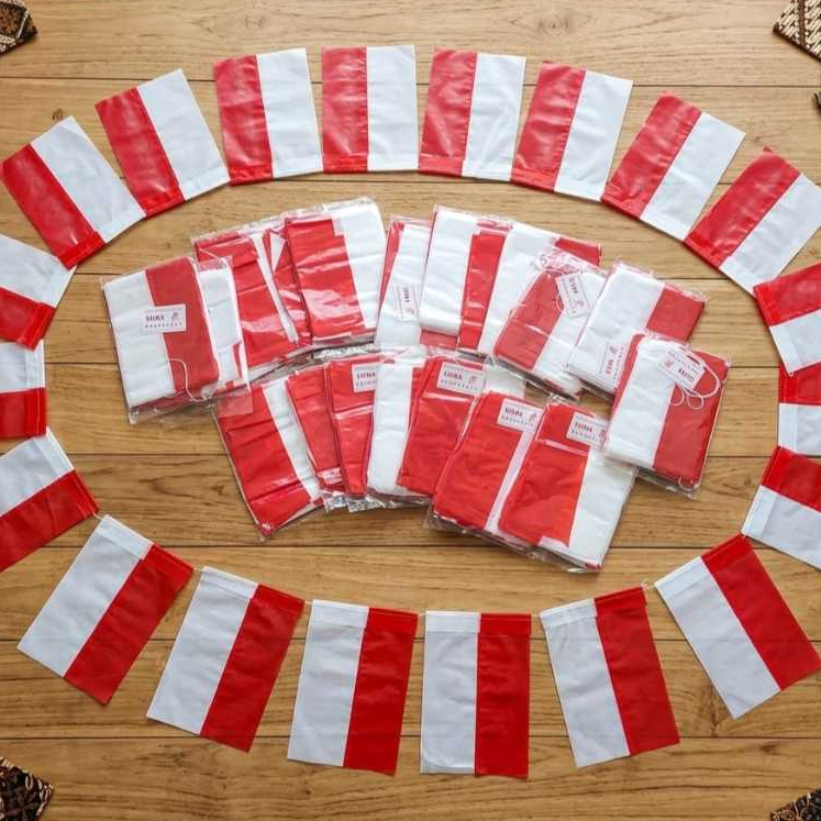 120 Lembar Bendera Plastik Merah Putih Hiasan 17 Agustus