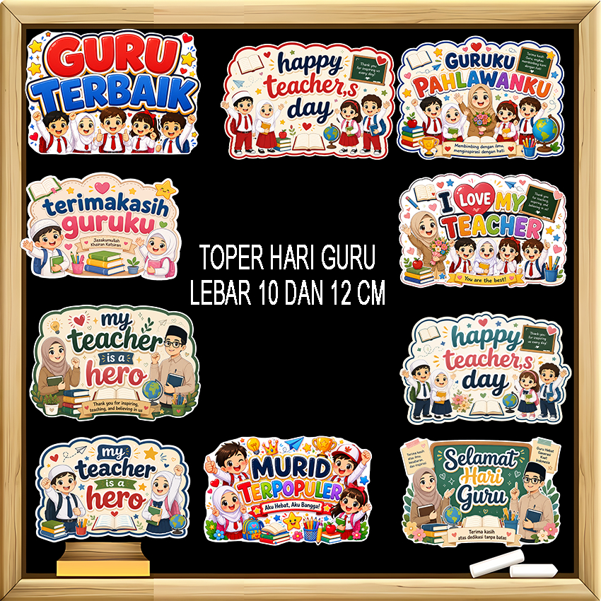 Jual Toper Hari Guru Tinggi Lebar 10 & 12 cm Art Cartoon Tebal | Shopee ...