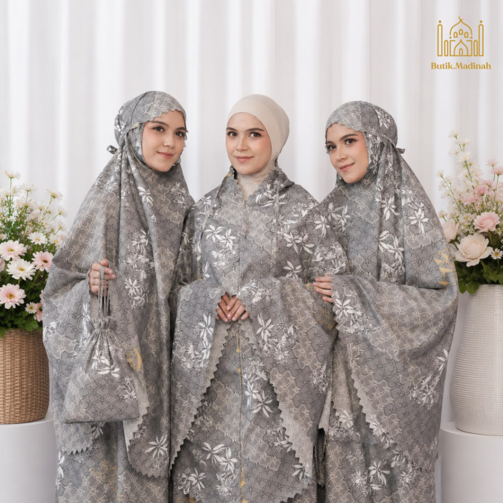 Mukena Dewasa Travel Katun Mikro Laser Cut 2in1 Praktis dan Ringan Aliza
