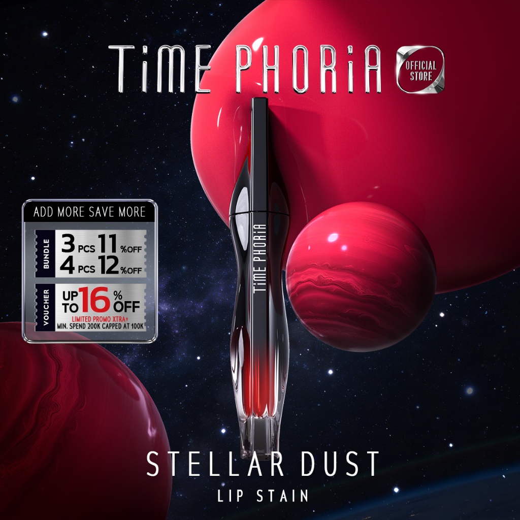 [NEW SHADES!] TIME PHORIA - STELLAR DUST LIP STAIN 5ML-Liptint Waterproof Transferproof Foodproof Lipgloss Lipstick Lip Cream Ringan Hydrates Makeup TimePhoria Official Store