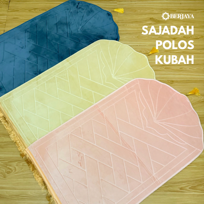 Sajadah Polos Kubah Busa Tebal Sejadah Minimalis Premium Anti Slip Gratis Kartu Ucapan