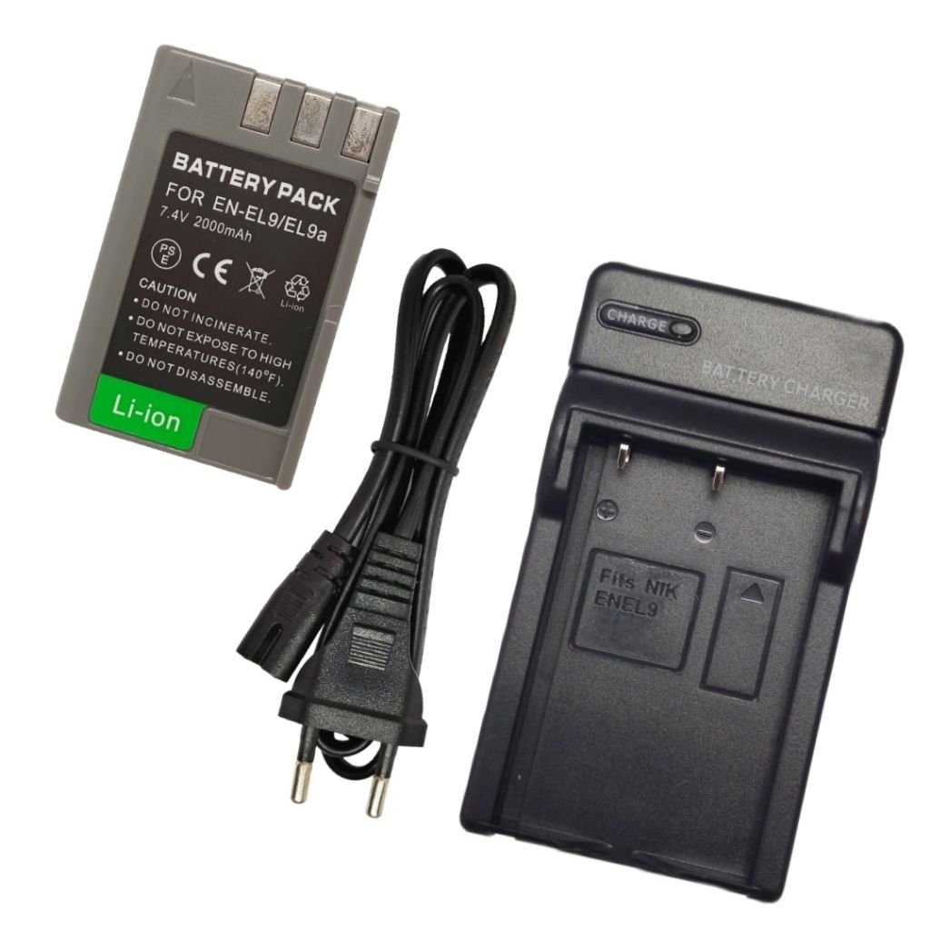 Caricabatterie MH-23 Per Batterie EN-EL9 / EN-EL9a – Compatibile Con Nikon D40, D40X, D60, D3000, D5000, D8000 – Protezioni E Ricarica Sicura