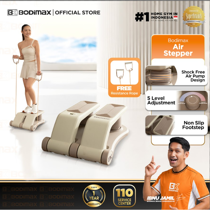 BODIMAX AIR STEPPER / Stepper 5 Level Beban / Alat Kardio Rumahan / Stepper Resistance Band