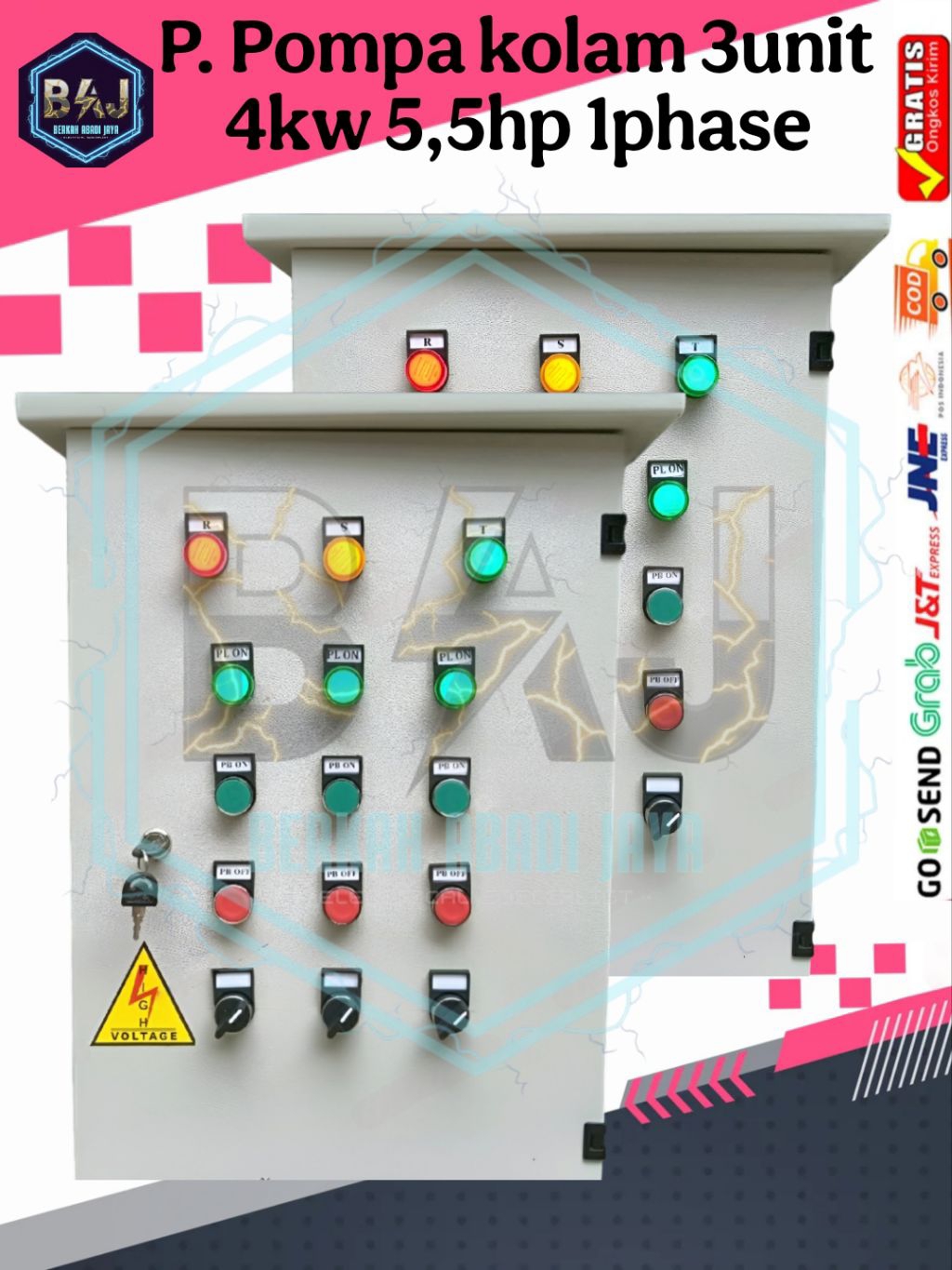 Jual PANEL POMPA KOLAM 3UNIT 4KW 5,5HP 1PHASE | Shopee Indonesia