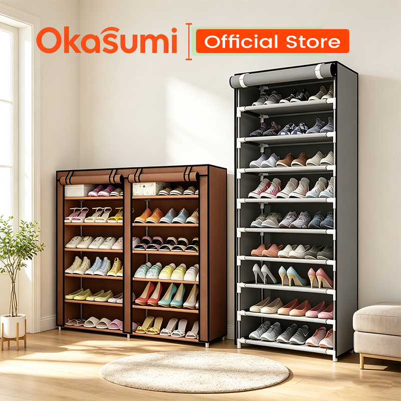 Jual Okasumi Rak Sepatu Multifungsi Tertutup Beberapa Tingkat Rak ...