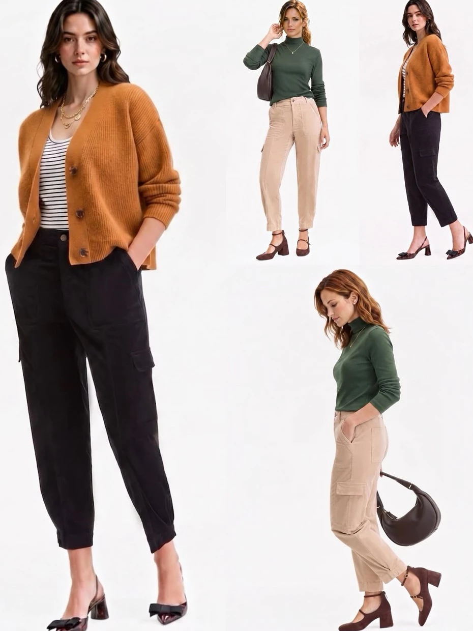 Celana Panjang Cargo Wanita ONT Women's Corduroy Cargo Pants - 2940