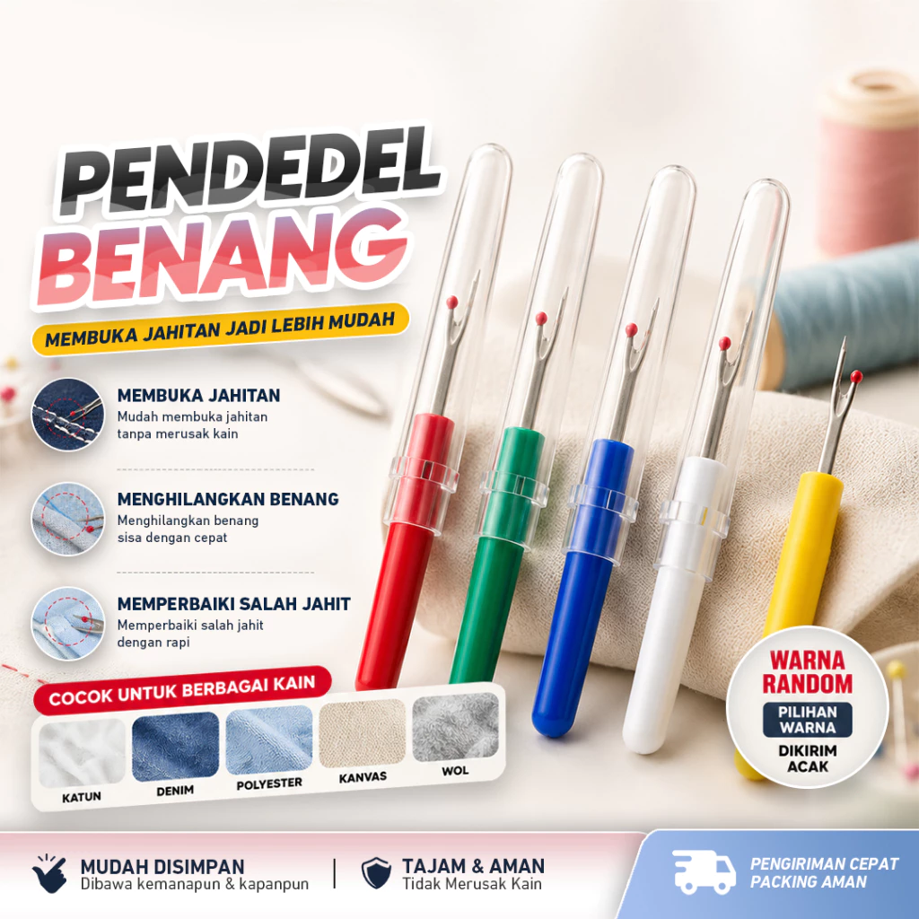 Pendedel Benang Seam Ripper Bahan dan Benang - tampilan utama produk
