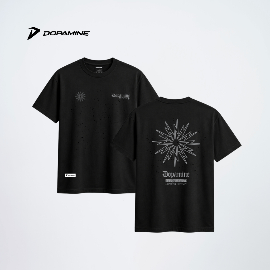 DOPAMINE Running Cotton Lasershot Short Sleeve Unisex Black…